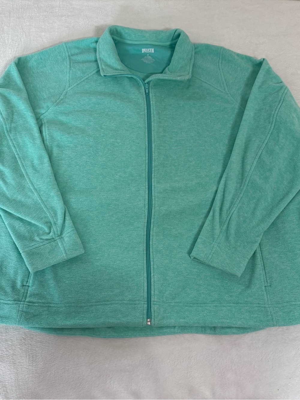 Duluth Trading Co Mint Green Fleece Jacket Full-Zip
